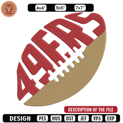 San Francisco 49ers Ball embroidery design, 49ers embroidery, NFL embroidery, sport embroidery, embroidery design