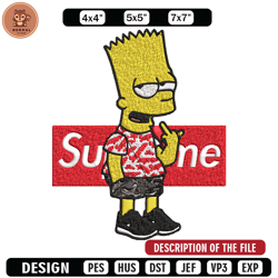 Simpson Supreme Embroidery design, Simpson Embroidery, cartoon design, Embroidery File, cartoon shirt, Instant download