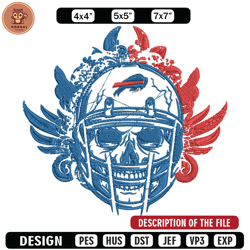 Skull Helmet Buffalo Bills embroidery design, Bills embroidery, NFL embroidery, logo sport embroidery, embroidery design