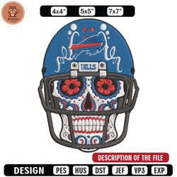 Skull Helmet Buffalo Bills embroidery design, Bills embroidery, NFL embroidery, sport embroidery, embroidery design