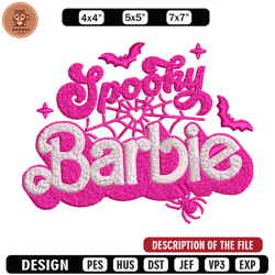 Spooky Barbie Embroidery design, Spooky Barbie Embroidery, Embroidery File, logo design, logo shirt, Digital download