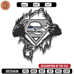 Superman Symbol Seattle Seahawks embroidery design, Seattle Seahawks embroidery, NFL embroidery, logo sport embroidery