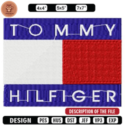 Tommy hilfiger embroidery design, Embroidered shirt, Brand Embroidery, Brand design, Brand shirt, digital download