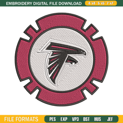 Atlanta Falcons Poker Chip Ball embroidery design, Atlanta Falcons embroidery, NFL embroidery, logo 268