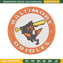 Baltimore Orioles Logo embroidery design, Logo sport embroidery, baseball embroidery, logo shirt, ML359