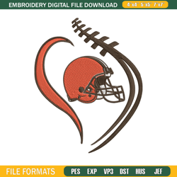 Cleveland Browns Heart embroidery design, Browns embroidery, NFL embroidery, logo sport embroidery, 1216