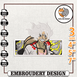 Luffy Gear  One Piece, Anime Embroidery Design, Anime Machine Embroidery Design, Gift For Anime Fan,Embroidery design