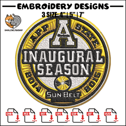 Appalachian State logo embroidery design, NCAA embroidery, Embroidery design, Logo sport embroiderySport embroidery