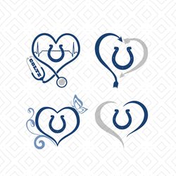 Indiana Polis Colts Heart Logo SVG, Indianapolis Colts Heart Stethoscope Svg Files Cricut