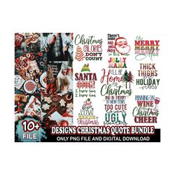 10 Designs Christmas Quote Png Bundle, Christmas Png, Xmas Png, Merry Christmas Png, Santa Png, Christmas Clipart