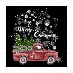 Merry Christmas Red Truck Svg, Christmas Svg, Red Truck Svg, Pinetree Svg, Snoopy Svg, Fictional Character Svg, Winter S
