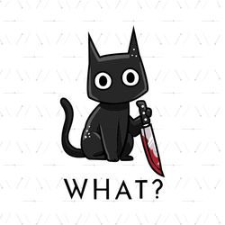 Cat With A Knife Svg, Cartoon Svg, Black Cat Svg, Knife Svg, What Svg, Animal Svg, Fictional Character Svg, Funny Animal