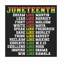 Juneteenth Ancestors Black African Dream Like Leaders Svg, Juneteenth Svg, June 19th Svg, Black People Svg, Black Leader