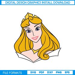 Smiley Face Princess Aurora Disney Sleeping Beauty SVG