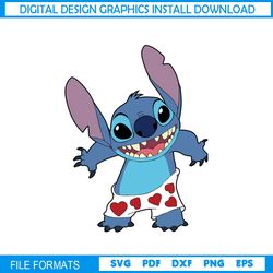 Heart Pant Stitch Funny Disney Vector SVG