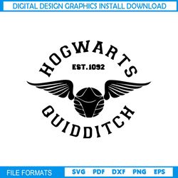 Hogwarts Quidditch Est 1092 Quidditch Champion SVG