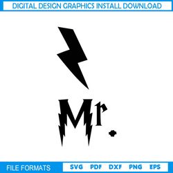 Mr. Thunder Lightning Bolt Harry Potter Silhouette SVG Vector