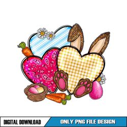 Love Bunny Ears Heart Happy Easter Day Clipart PNG