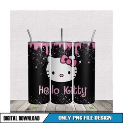 Hello Kitty Pink Glitter 20oz Tumbler Wrap PNG