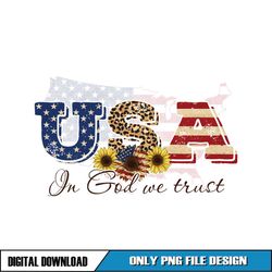 USA On God We Trust Patriotic Sunflower SVG