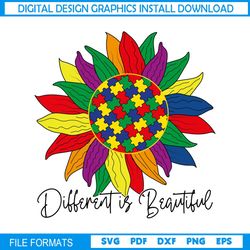 Different Is Beautiful Sunflower Puzzle SVG