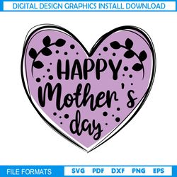 Happy Mother Day Heart Doodle SVG