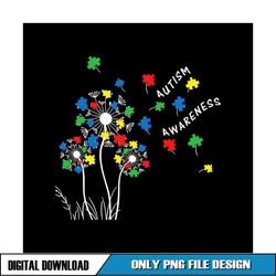 Autism Awareness Colorful Dandelion Puzzle PNG