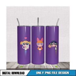 Purple Power Girls Coffee Drinks Design PNG