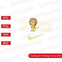 Nike Swoosh Bluey Character Indy Dog SVG for Cricut