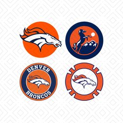 Denver Broncos SVG, Broncos Round Logo SVG, Broncos Football SVG, NFL SVG, Sport Teams Logo SVG