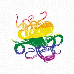 rainbow octopus lgbt pride month svg
