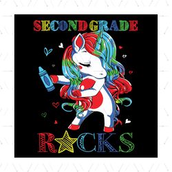 Second Grade Rocks Unicorn Floss Like A Boss Svg, 100th Days Svg, Unicorn Svg, Rock Svg, Back To School Svg, Student Svg