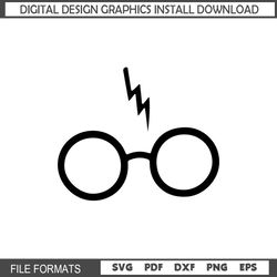 Harry Potter Lightning Bolt Glasses SVG Vector