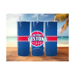 Detroit Pistons NBA logo Team 20oz Skinny Tumbler Digital Download File