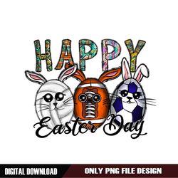 Happy Easter Day Bunny Ears Volley Ball Football Rugby Ball PNG