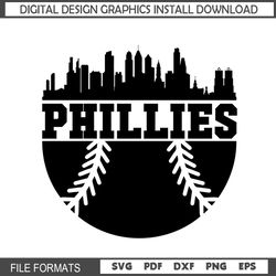 Baseball Phillies Skyline SVG