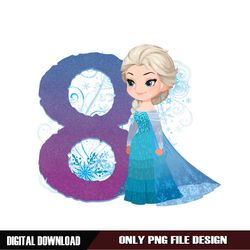 Princess Elsa Happy 8th Birthday PNG