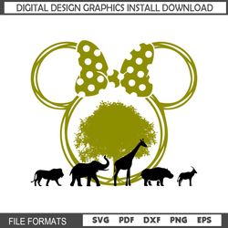Minnie Head Animal Kingdom SVG