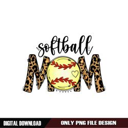 Softball Mom Leopard Print Sport Sublimation PNG