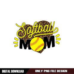 Softball Mom Leopard Heard Sport Baseball Mom PNG