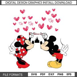 Love Couple Mickey Minnie Mouse Valentine Day SVG
