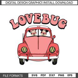 Love Bug Valentines Day Couple Mickey Minnie Cars SVG