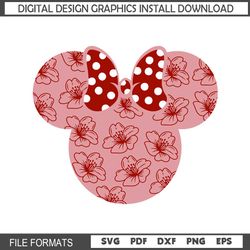Minnie Mouse Flower Head Valentine Day SVG
