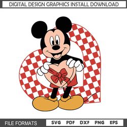 Disney Mickey Mouse Heart Gift Valentine Day SVG
