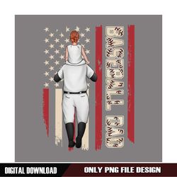 American Flag Baseball Dad Father Day Quotes PNG
