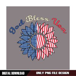 God Bless USA 4th Of July Sunflower SVG
