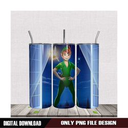 Peter Pan Outside Window At Night Tumbler Sublimation PNG