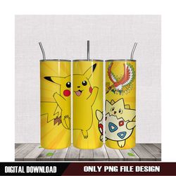 Pikachu Pokemon Skinny Tumbler Sublimation PNG