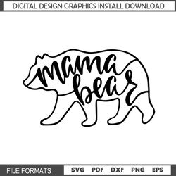 Mama Bear Silhouette Vector SVG