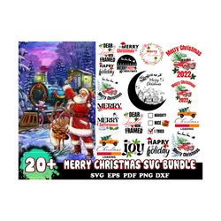 20 Files Christmas Svg Bundle, Merry Christmas Svg, Christmas Svg, Xmas Svg, Christmas Tree Svg, Santa Claus Svg, Digita